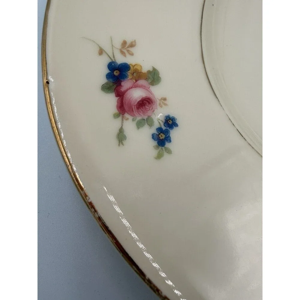 Vintage Czechoslovakia Floral Porcelain Serving Platter Gold Trim Oval 13” Roses